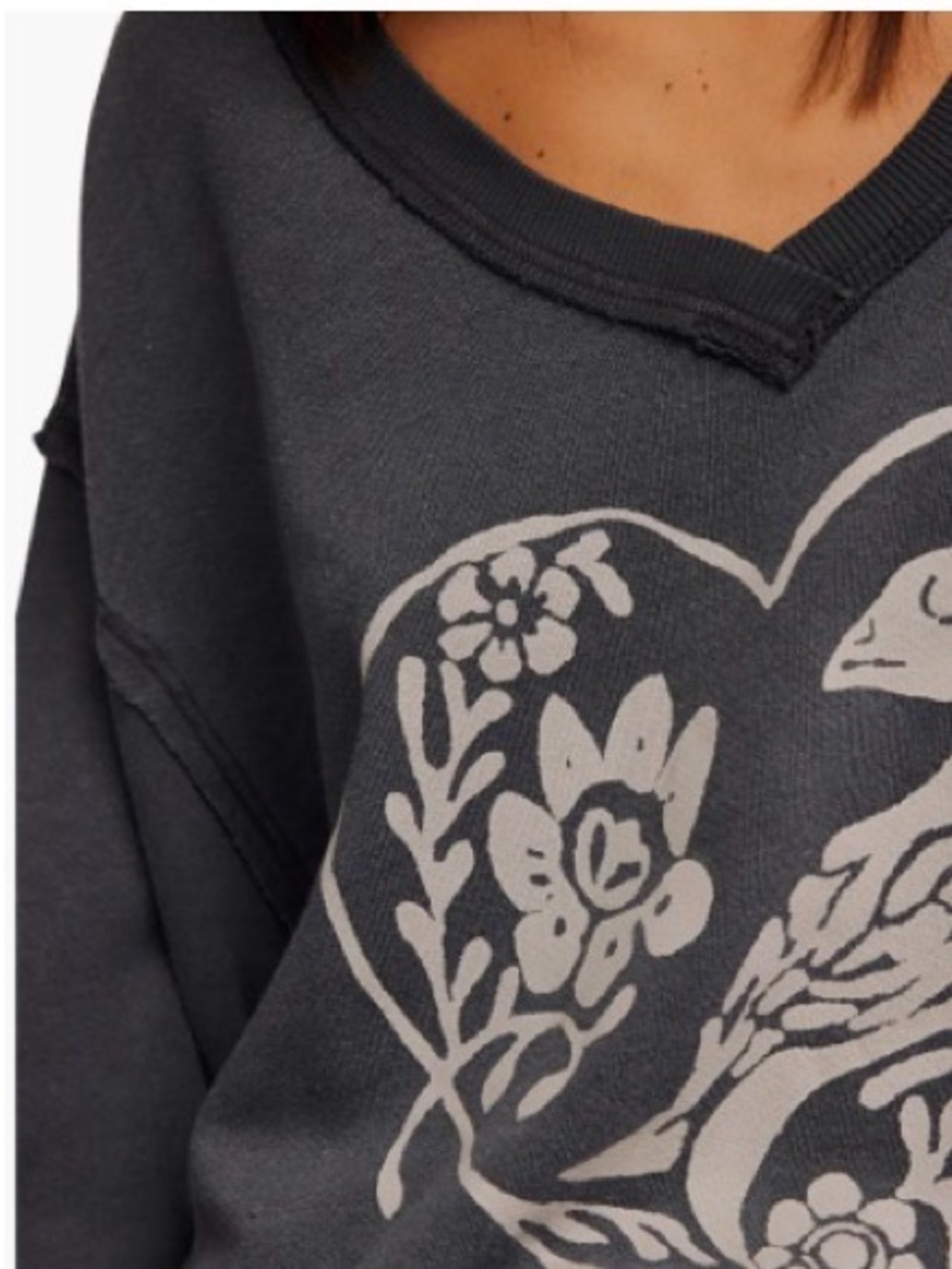 FREE PEOPLE Venice Oversize Cotton Blend Graphic Sweatshirt size extra large - Picture 2 of 9